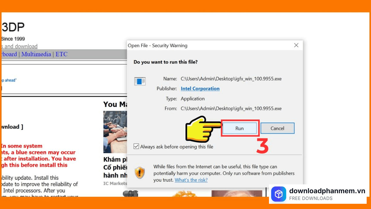 Nhấn Run khởi chạy hệ thống
