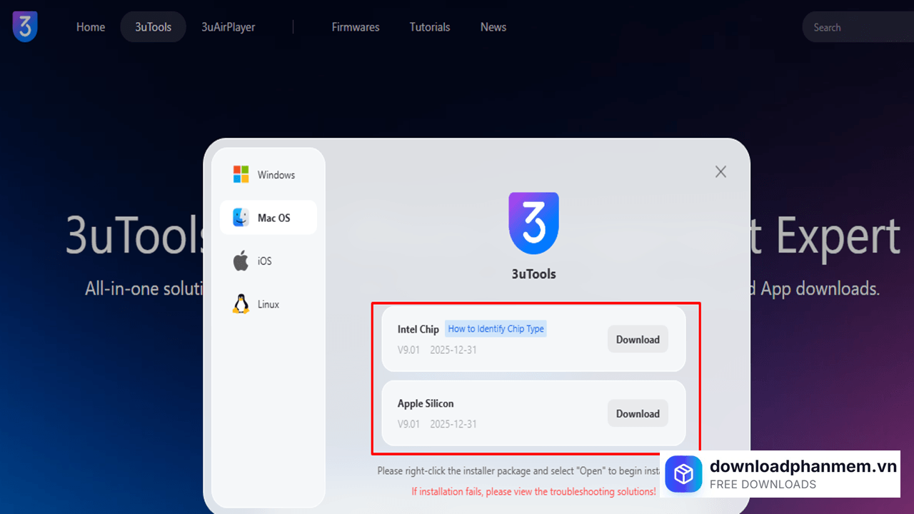 Chọn phiên bản cài đặt