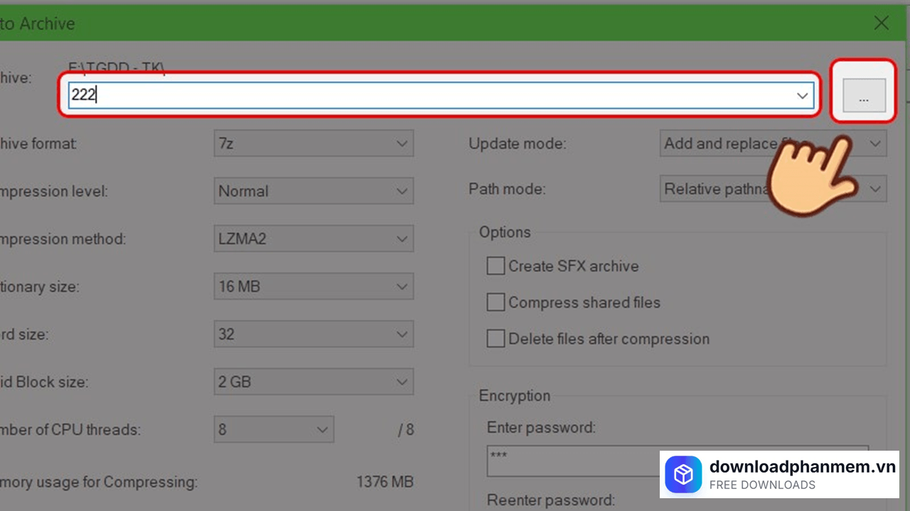 cach nen file bang 7 zip add to archive  (4)