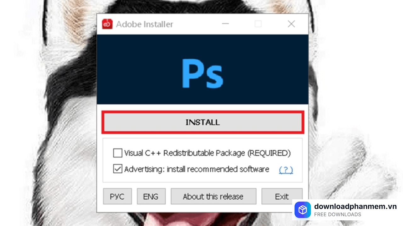 Nhấn Install cài đặt phần mềm