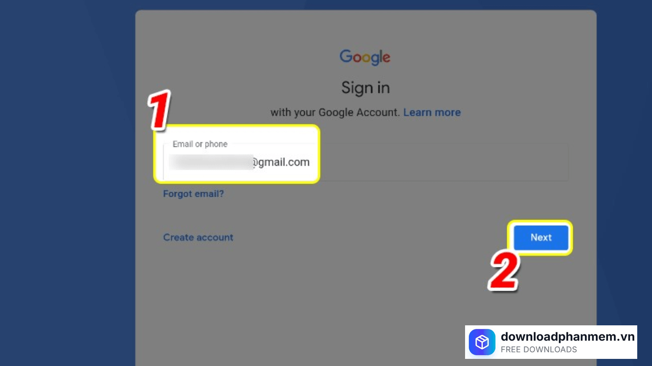 Nhập tài khoản Email Nhập tài khoản Email
