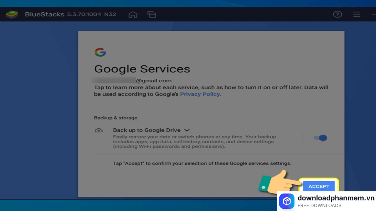 Nhấn mục Accept Nhấn mục Accept