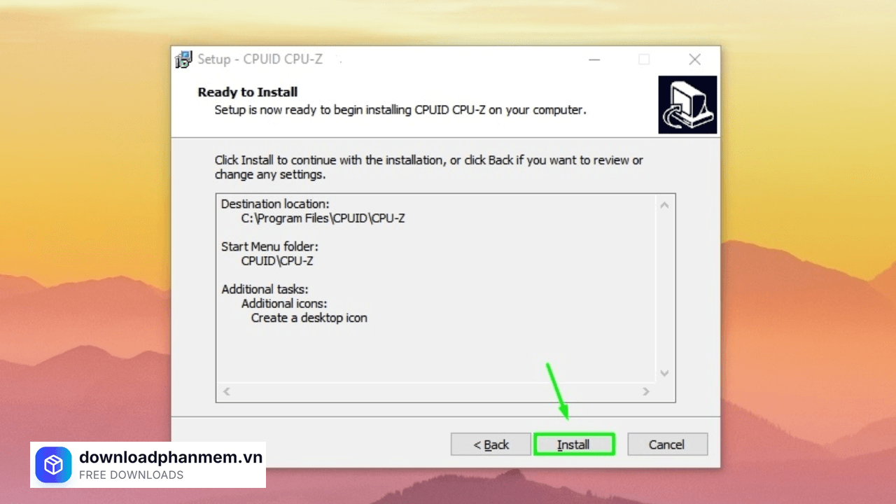Nhấn Install cài đặt phần mềm