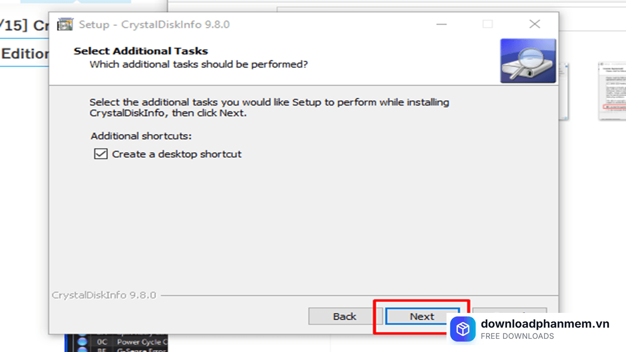 Nhấn Next để tiếp tục