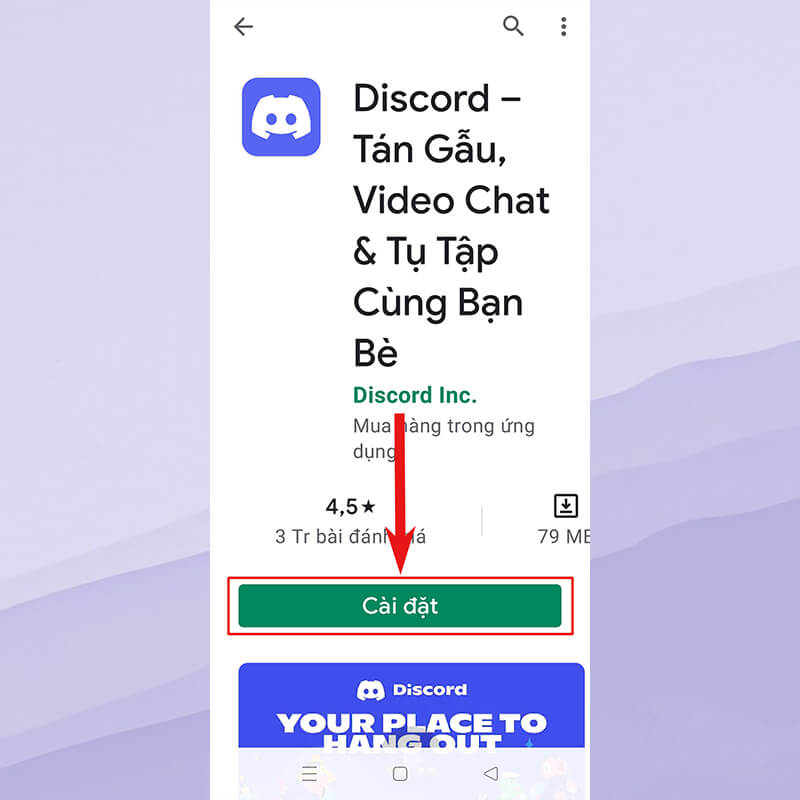 Nhấn Cài đặt để tải xuống phần mềm