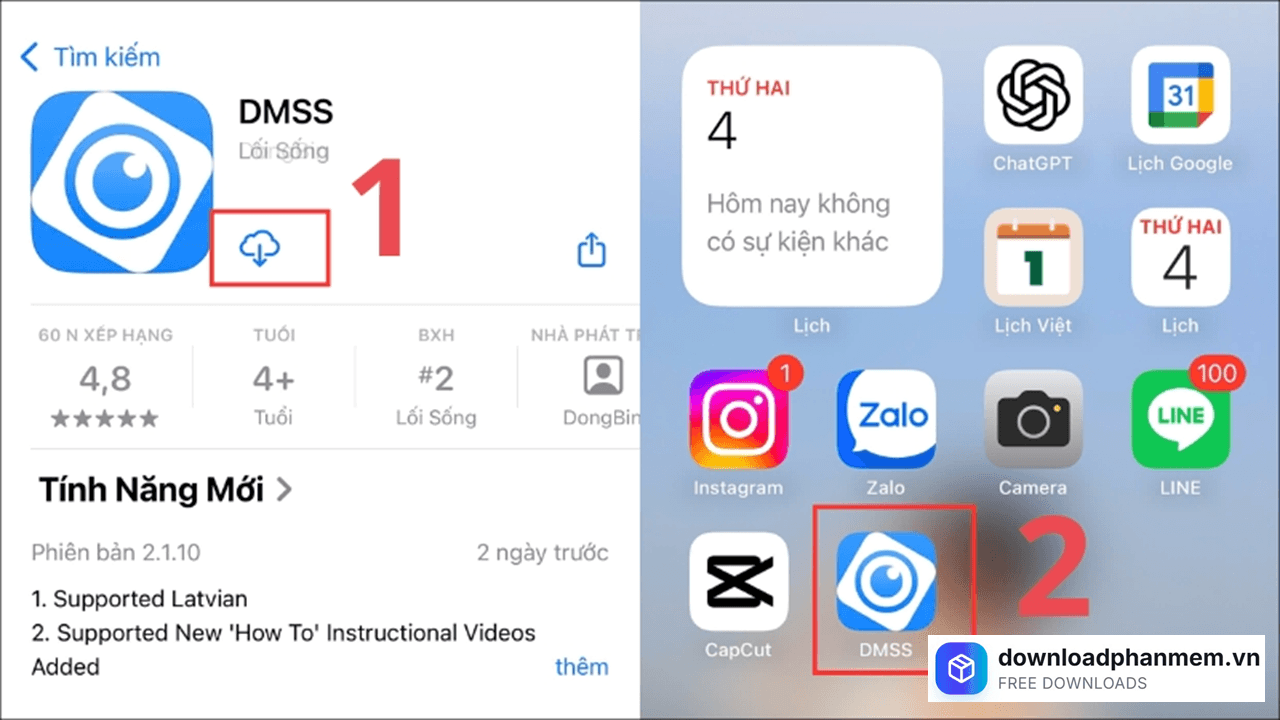 Truy cập Apple Store tìm kiếm DMSS