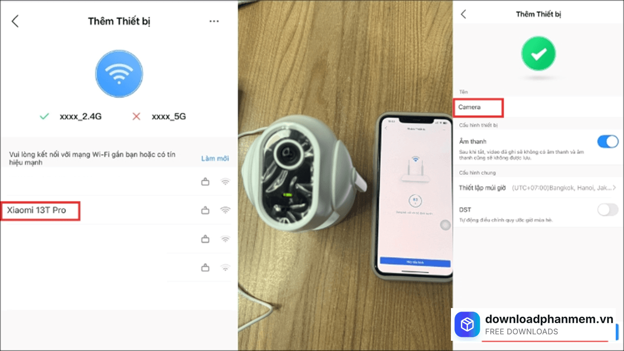 Chọn thiết bị và kết nối