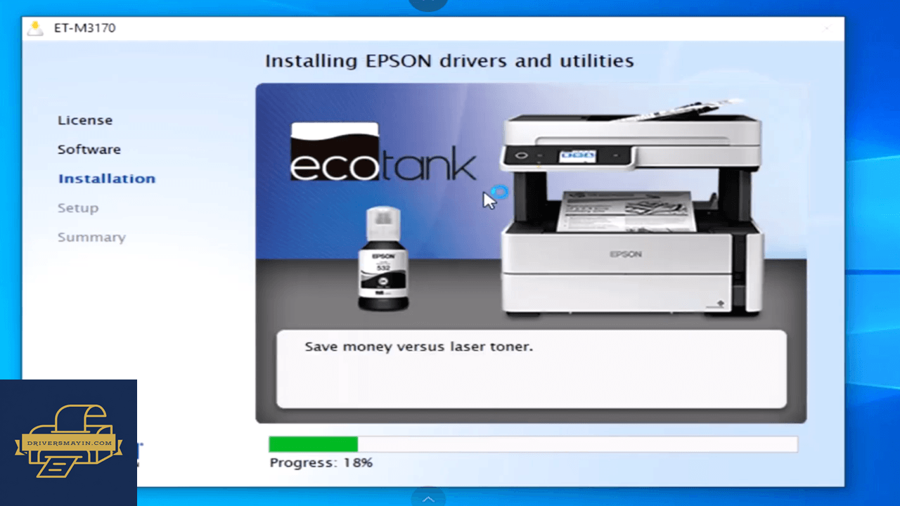 huong dan chi tiet cac buoc cai dat driver may in epson ecotank m31705