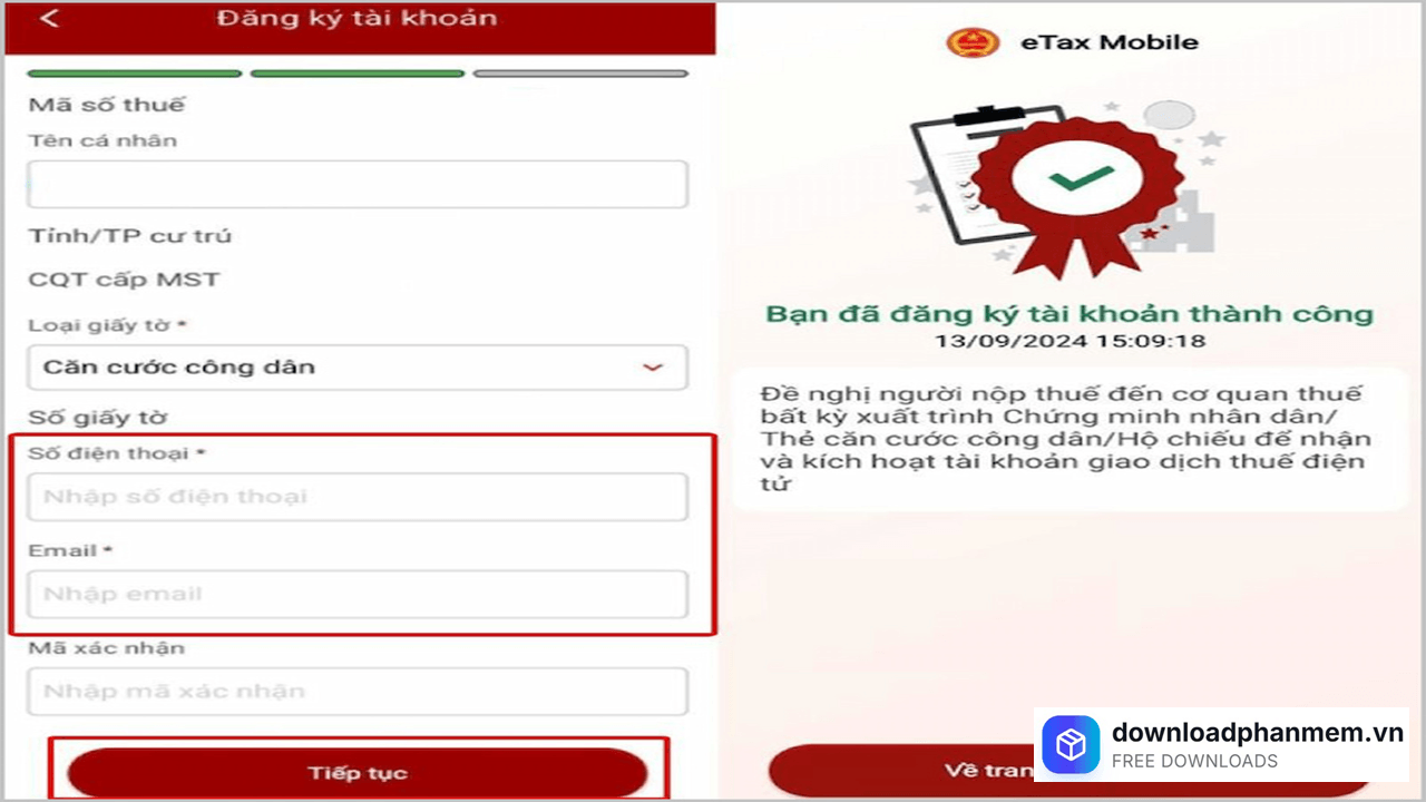 Đăng nhập thông tin cá nhân