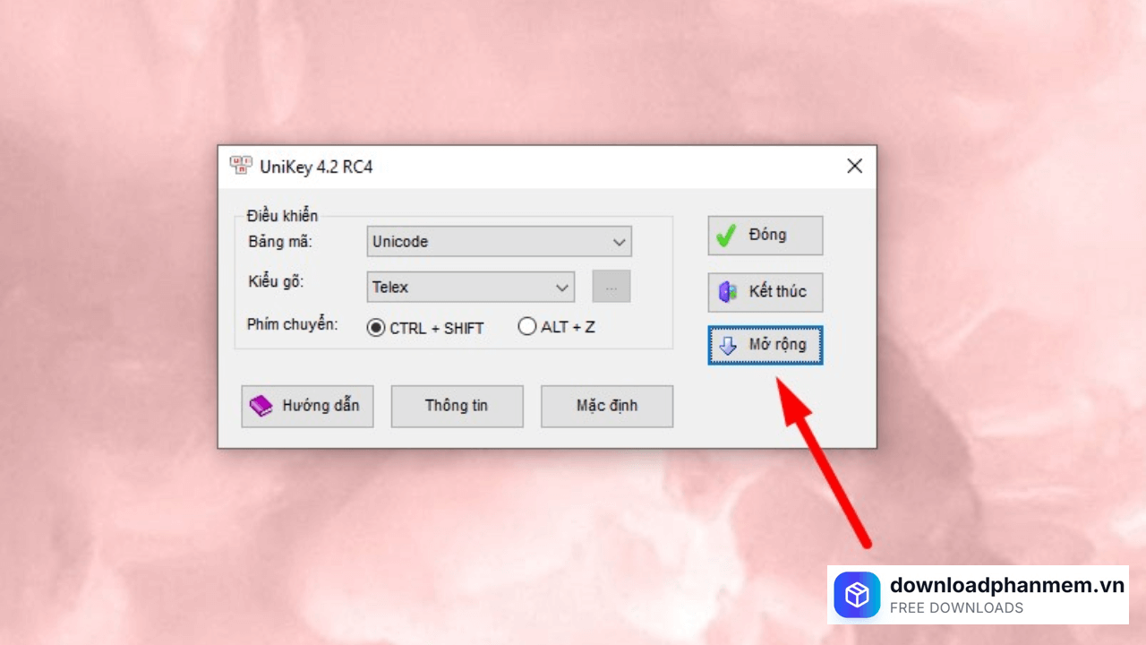 Nhấn chọn Mở rộng Nhấn chọn Mở rộng