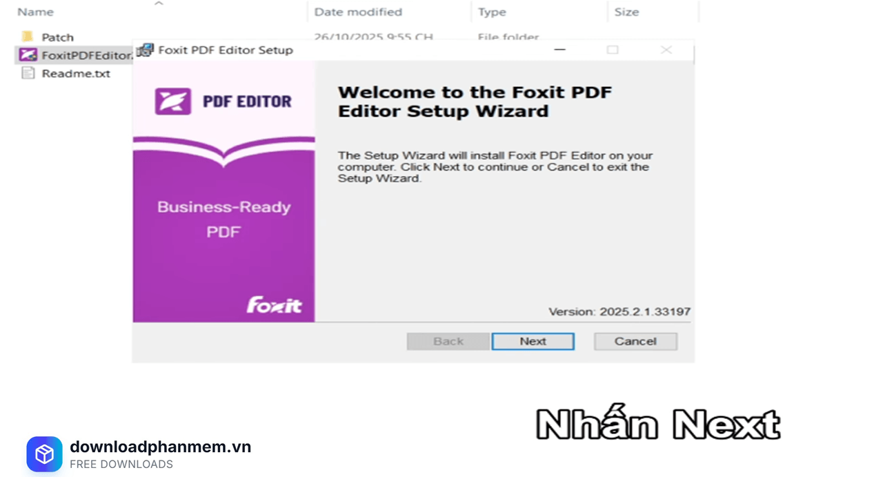 Tiếp tục nhấn Next