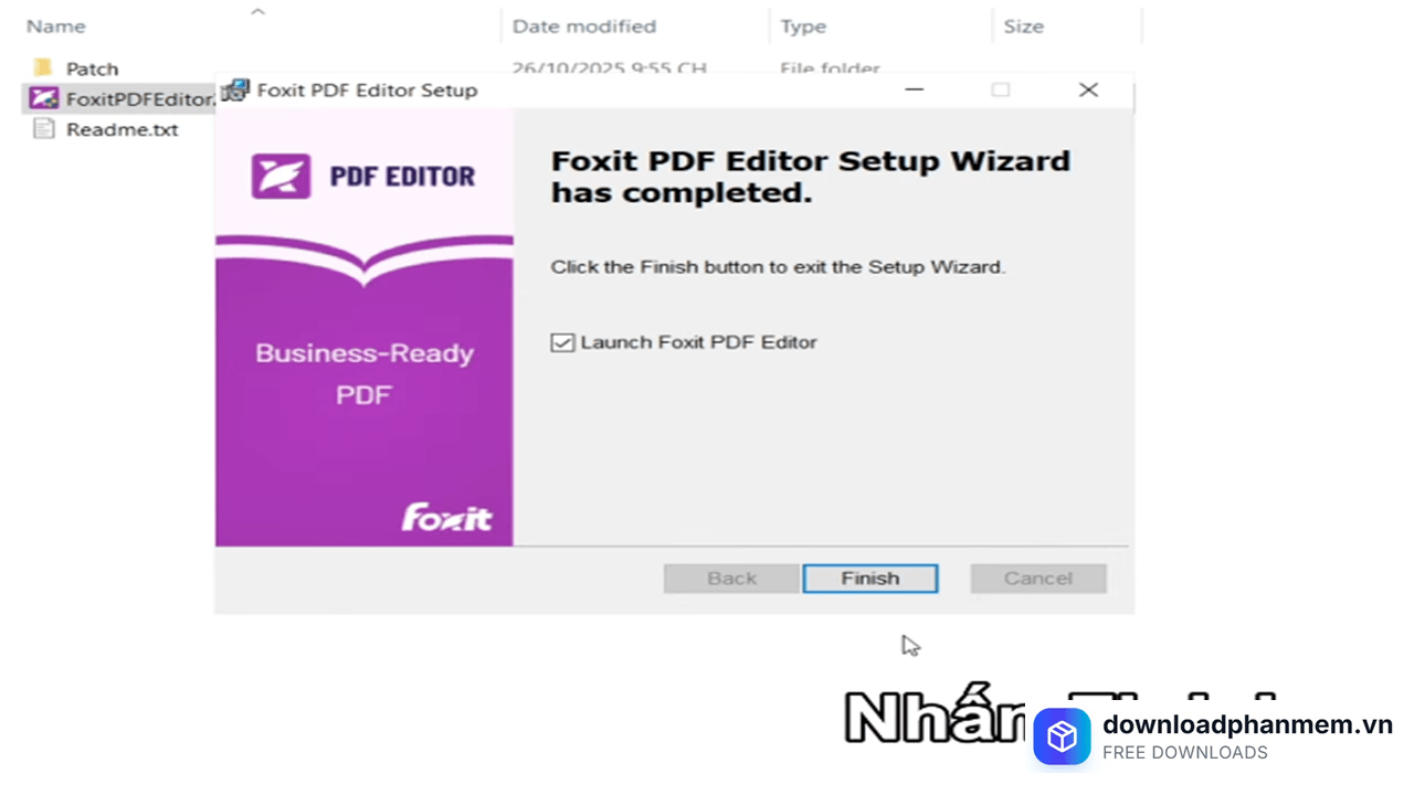 Nhấn Finish hoàn tất quá trình cài đặt