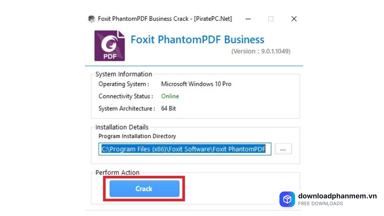 Nhấn Crack kích hoạt phần mềm Nhấn Crack kích hoạt phần mềm