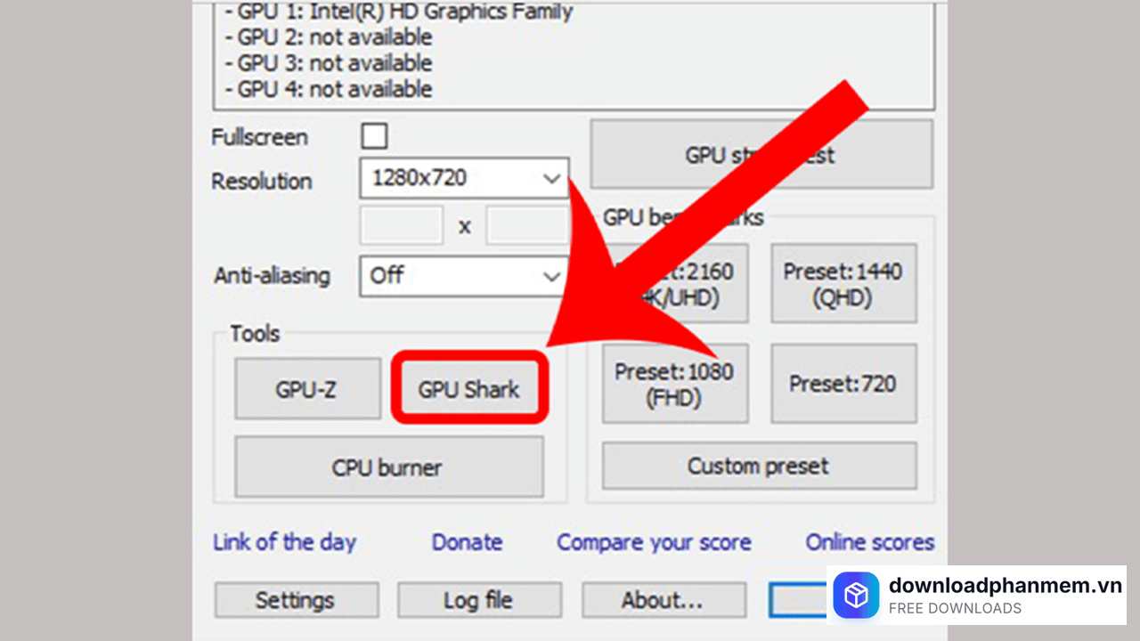 kiem tra bang gpu shark
