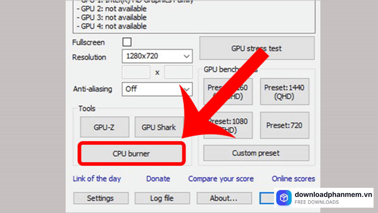 test cpu voi cpu burner