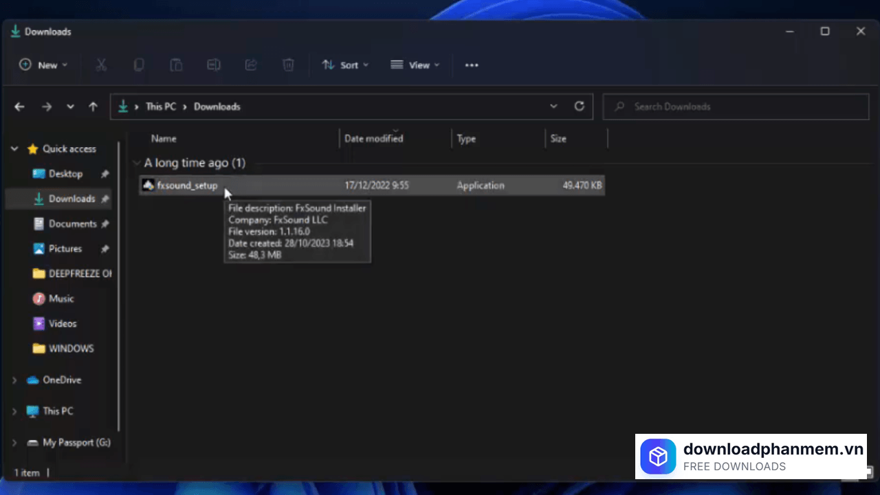 Nhấn đúp chuột tệp .exe