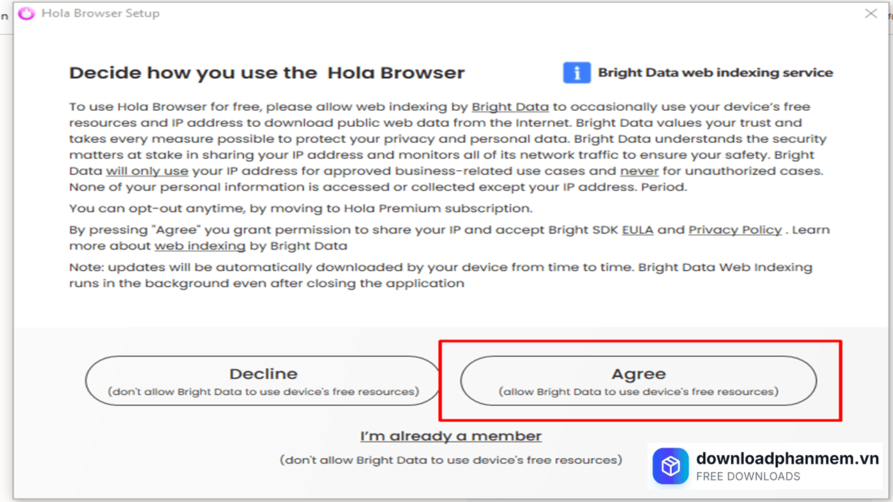 Tiếp tục nhâns Agree