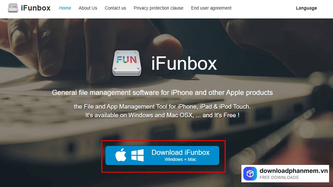Nhấn mục Download iFunbox
