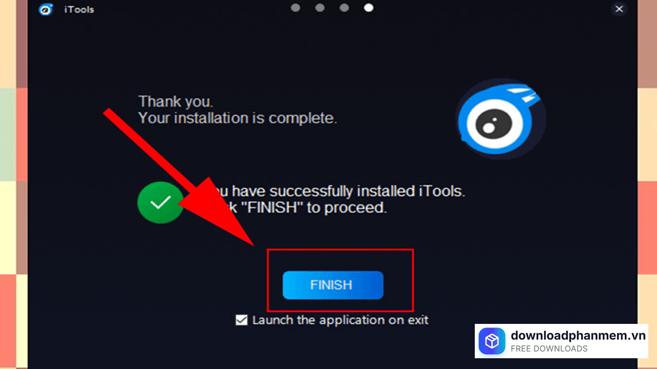Nhấn Finish hoàn tất quá trình cài đặt