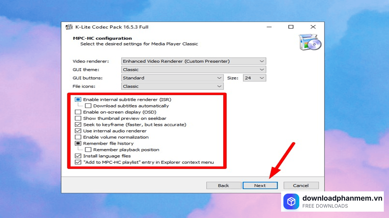 Tiếp tục nhấn Next