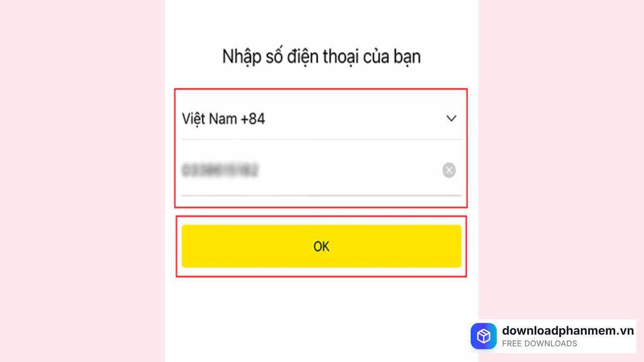 Nhập số điện thoại cá nhân