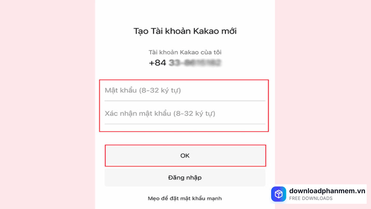 Tạo mật khẩu Kakao Talk