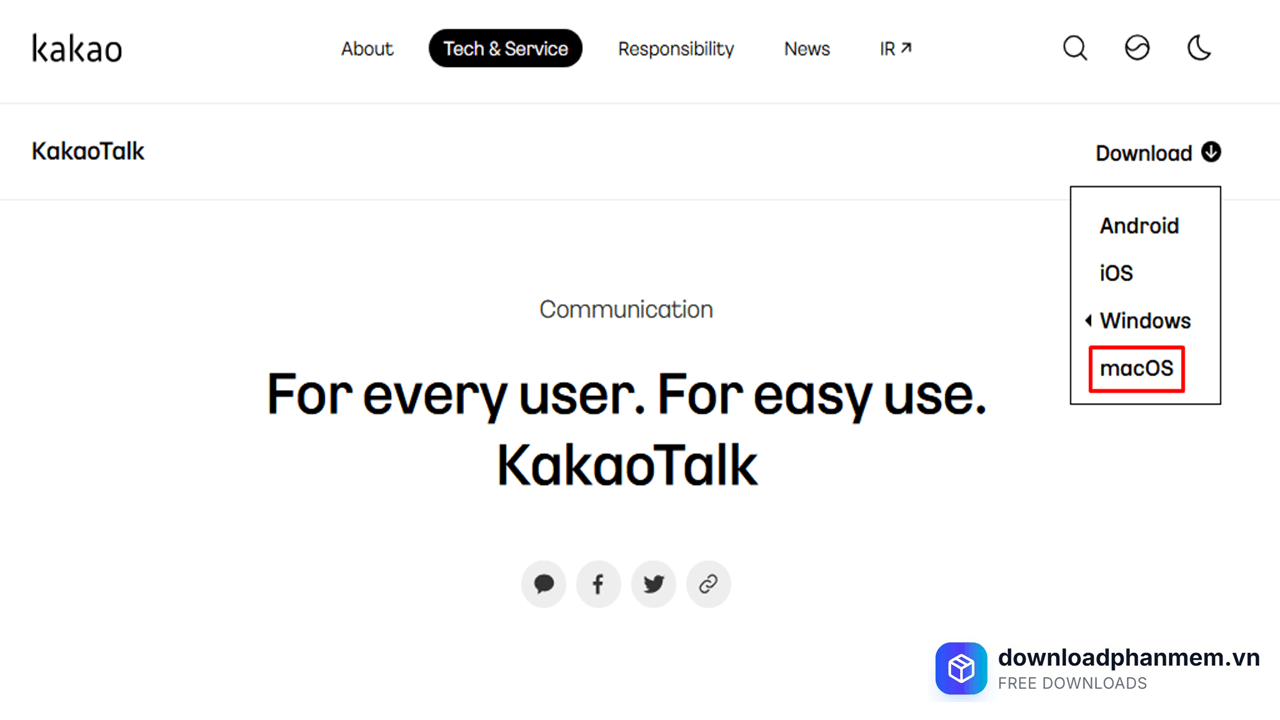Mục Download nhấn chọn phiên bản macOS