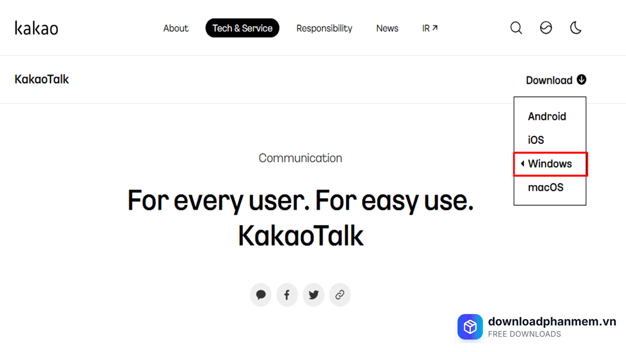 Nhấn Windows tải xuống phần mềm