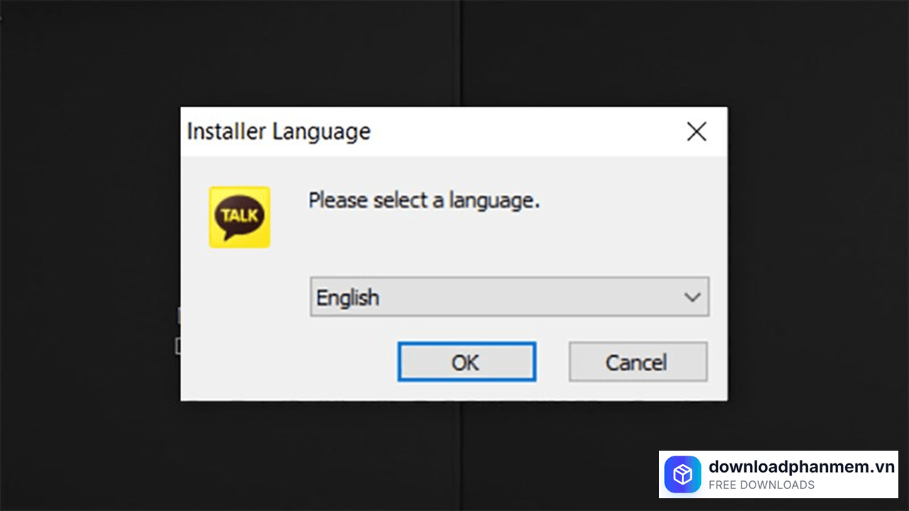Chọn ngôn ngữ nhấn OK
