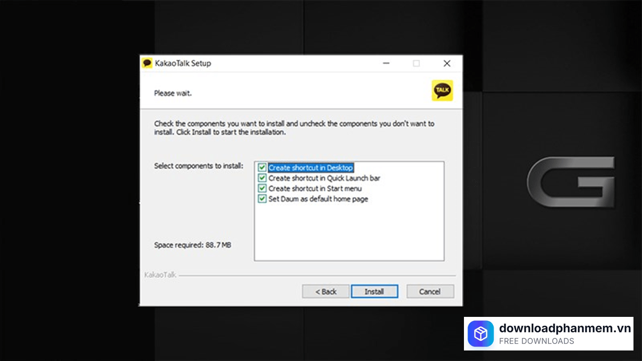Nhấn Install cài đặt phần mềm