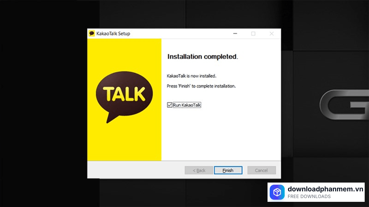 Nhấn Finish hoàn tất quá trình cài đạt