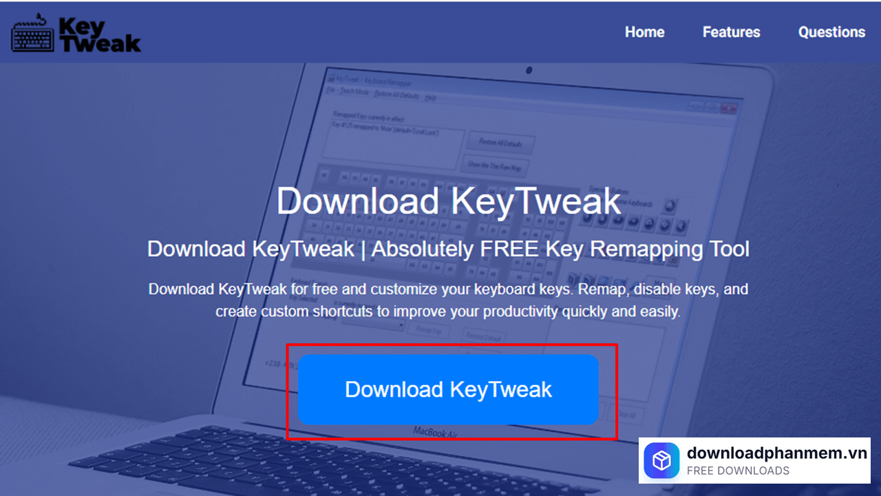 Nhấn mục Download KeyTweak