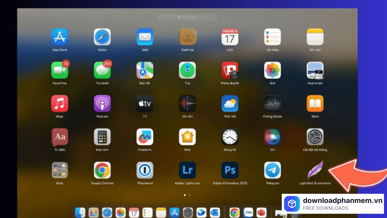 Nhấn biểu tượng Lightshot