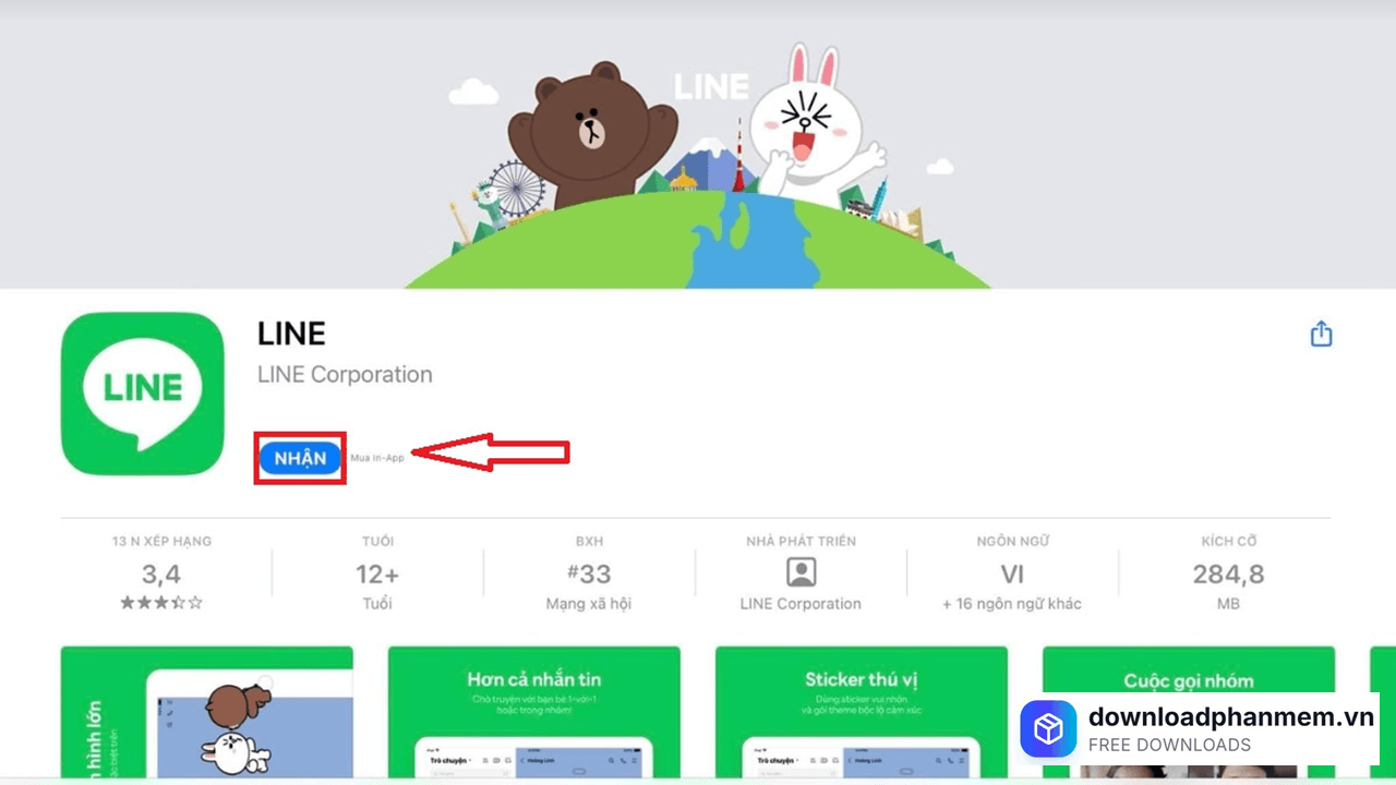 Chọn mục Nhấn để tải xuống phần mềm