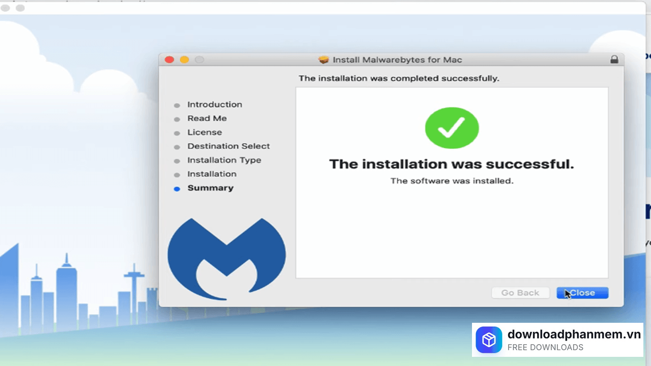 Quá trình cài đặt thành công