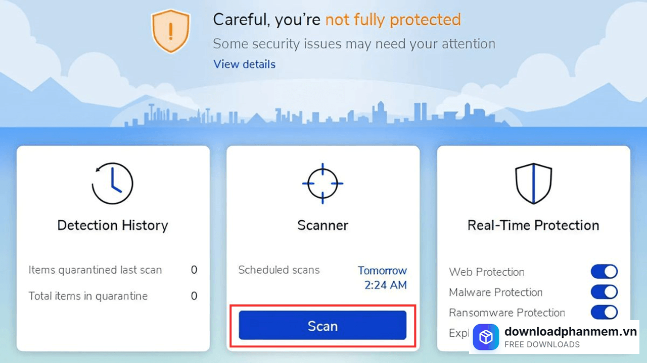 Nhấn mục Scan Nhấn mục Scan