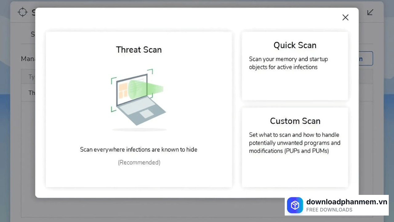 Tuỳ chọn chế độ Scan Tuỳ chọn chế độ Scan