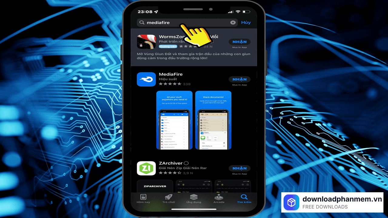 huong dan tai va cai dat phan mem mediafire cho iphone  (1)