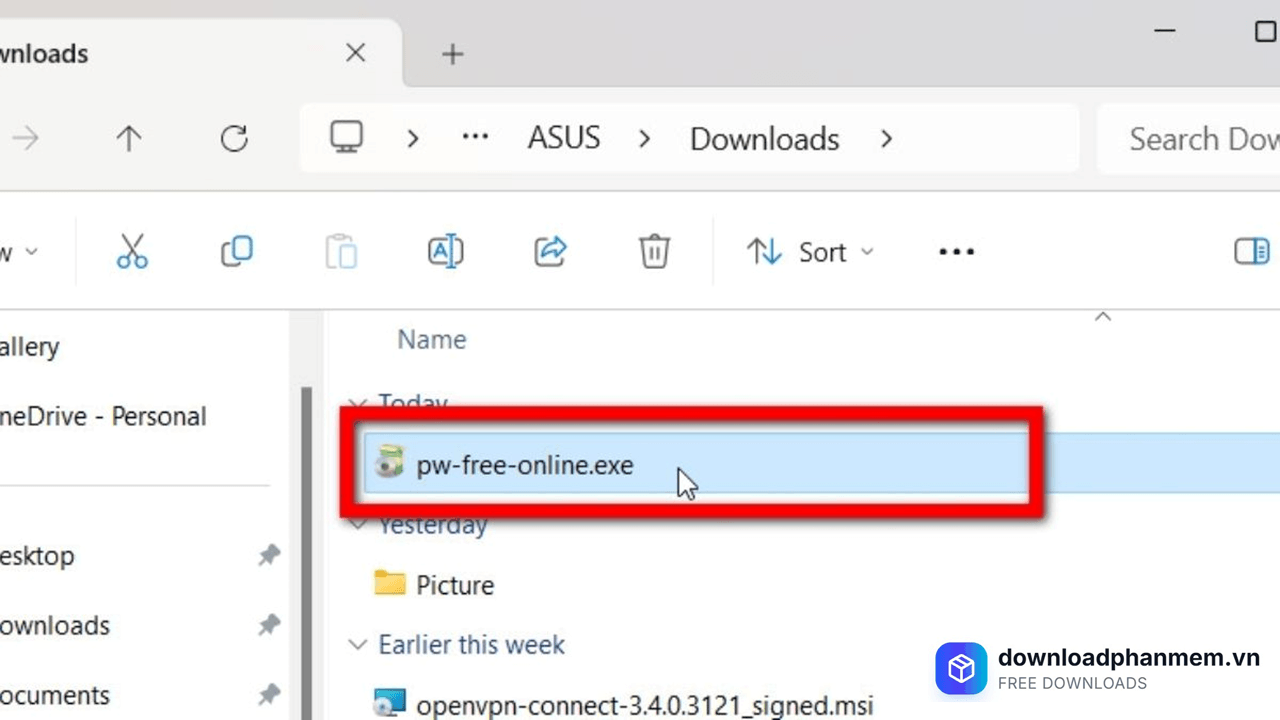 Khởi chạy tệp .exe