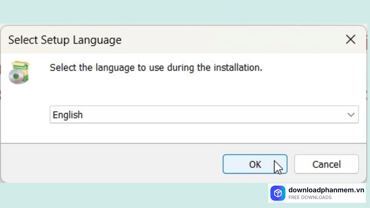 Lựa chọn ngôn ngữ chọn OK