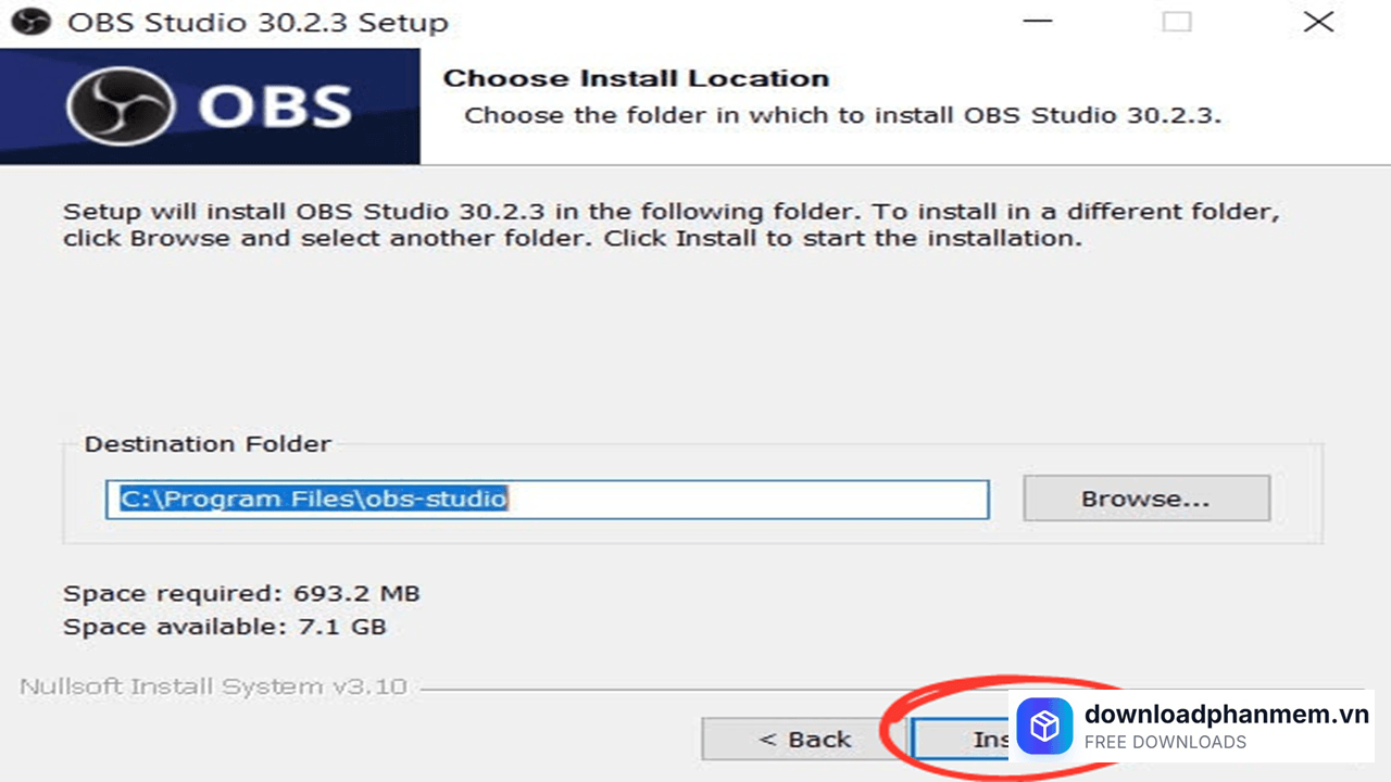 Nhấn Install để cài đặt phần mềm