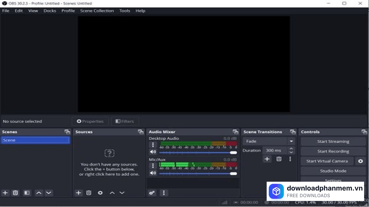 Cửa sổ phần mềm sau khi cài đặt thành công