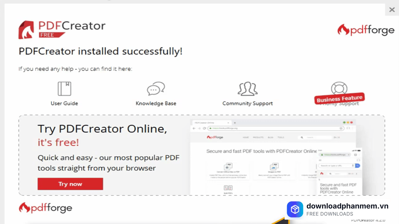 Nhấn Start PDFCreator để bắt đầu sử dụng phần mềm Nhấn Start PDFCreator để bắt đầu sử dụng phần mềm
