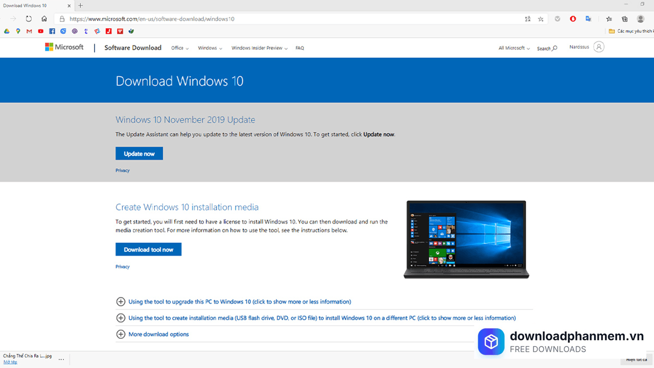 Truy cập vào Microsoft Windows 10