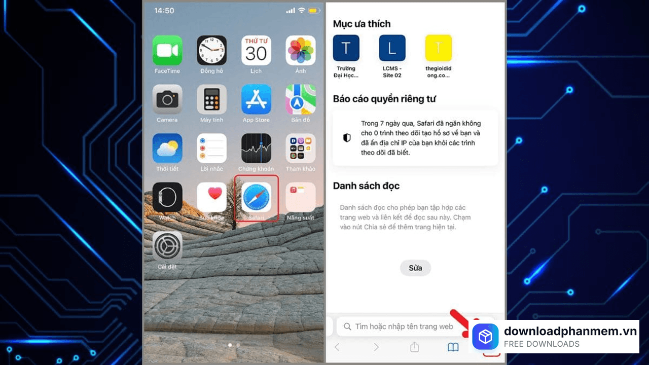 Nhấn chọn biểu tượng Tab Nhấn chọn biểu tượng Tab