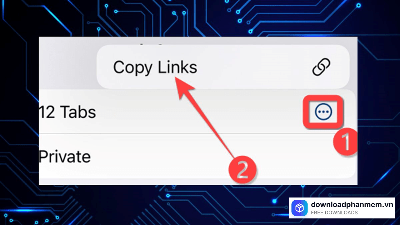 Nhấn chọn mục Copy Links Nhấn chọn mục Copy Links
