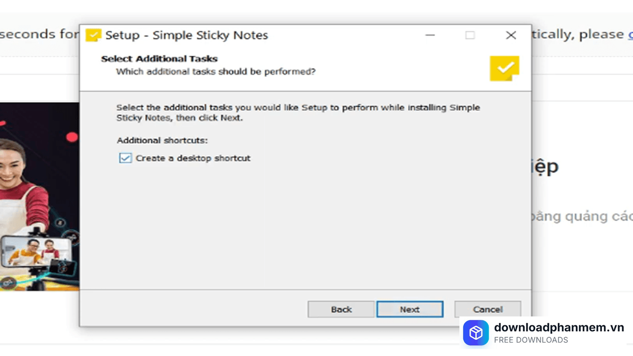 Nhấn Next để tiếp tục