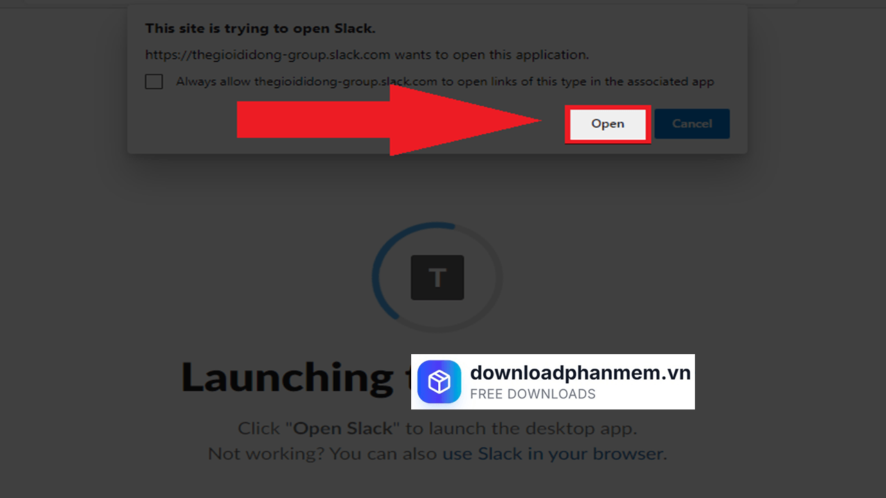 Nhấn Open đồng bộ dữ liệu