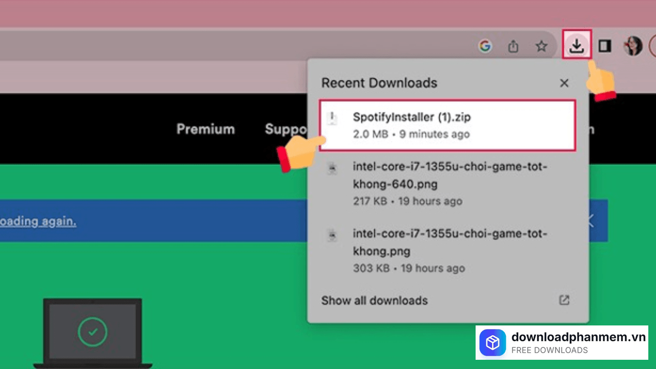 Nhấn mở tệp .Zip