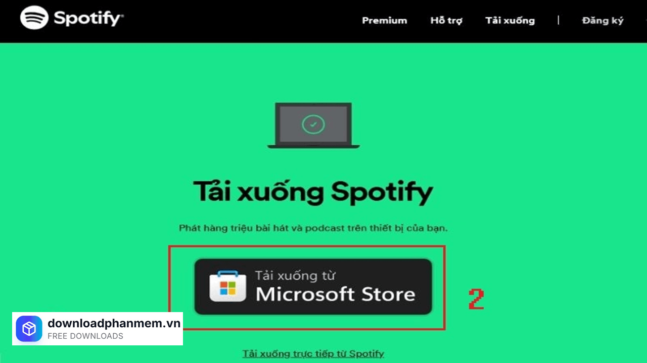 Nhấn mục Tải xuống từ Microsoft Store